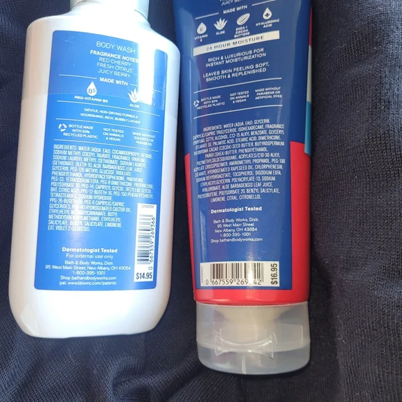 Bath & Body Works Firecracker Pop Body Wash and Cream - Red, Blue, White - Picture 3 of 3